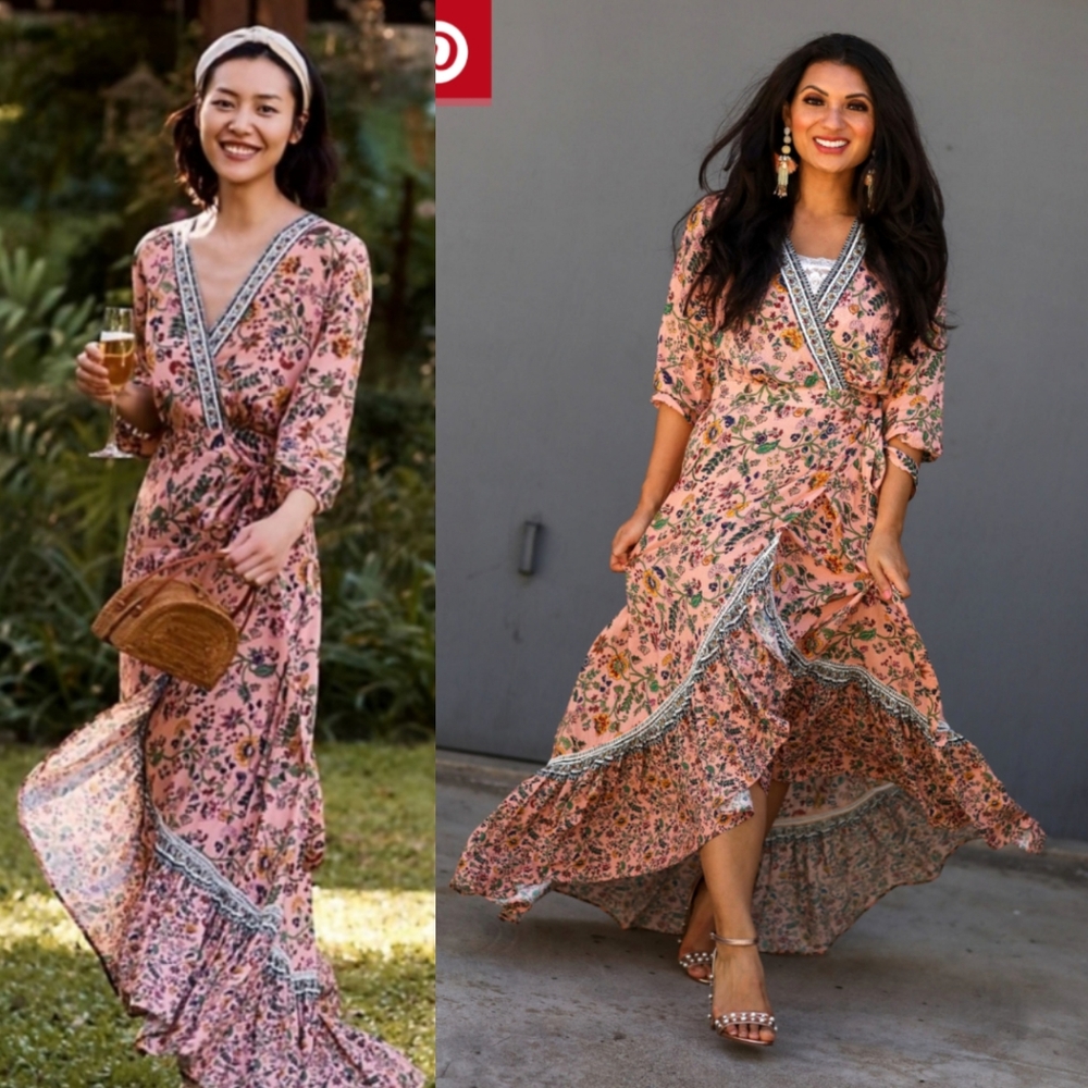FARM Rio Floral Pink Maxi Dress